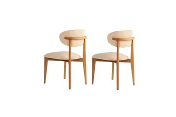 Spisestol Sanroman Classic Beige / Mørk Eik - Beige / Mørk Eik - Møbler - Stoler - Spisestuestoler & kjøkkenstoler