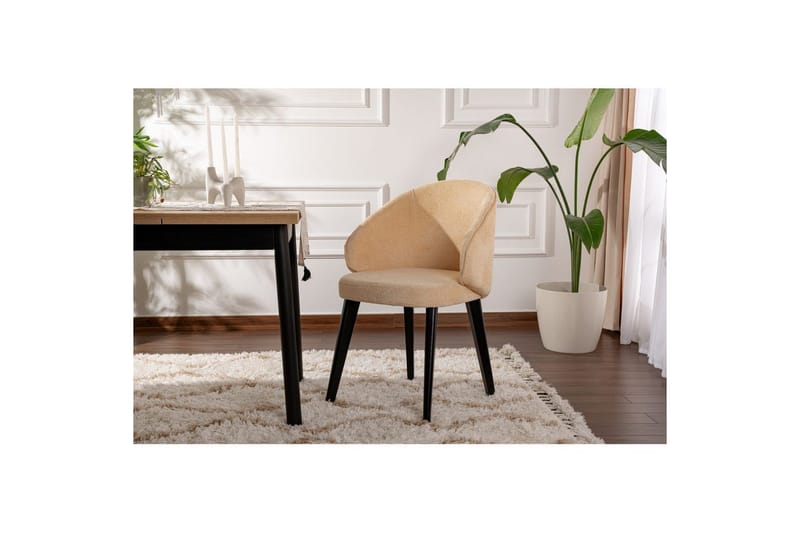 Spisestol Sanroman Classic Beige / Svart - Beige / Svart - Møbler - Stoler - Spisestuestoler & kjøkkenstoler