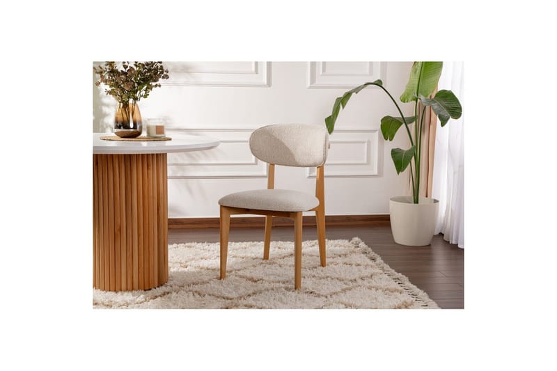 Spisestol Sanroman Classic Hvit / Lys Eik - Hvit / Lys Eik - Møbler - Stoler - Spisestuestoler & kjøkkenstoler
