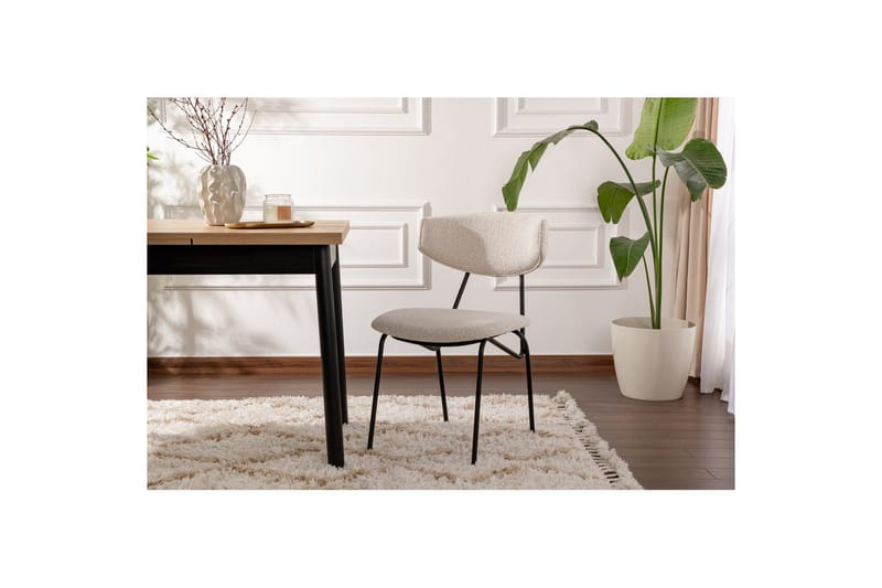 Spisestol Sanroman Hvit / Svart - Hvit / Svart - Møbler - Stoler - Spisestuestoler & kjøkkenstoler