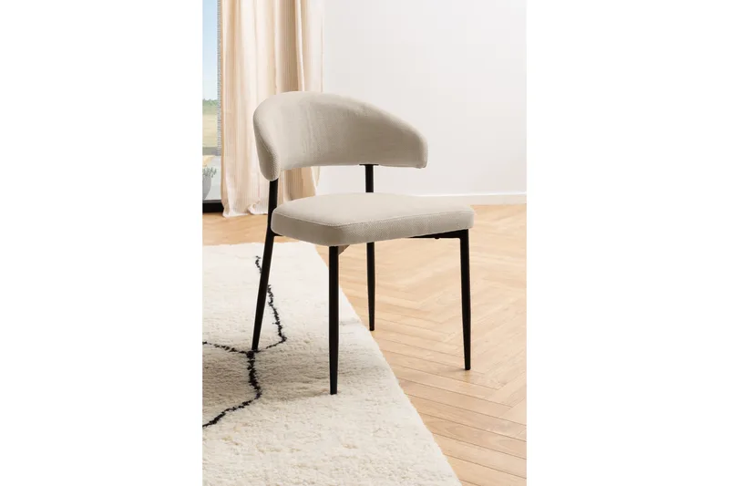 Spisestol Sawako - Beige / Svart - Møbler - Stoler - Spisestuestoler & kjøkkenstoler