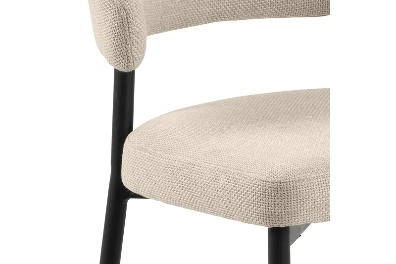 Spisestol Sawako - Beige / Svart - Møbler - Stoler - Spisestuestoler & kjøkkenstoler