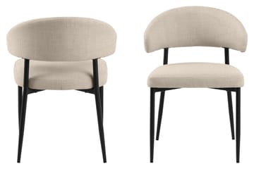 Spisestol Sawako - Beige/svart - Møbler - Stoler - Spisestuestoler & kjøkkenstoler