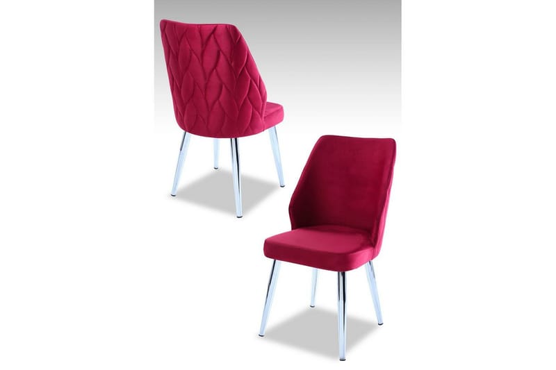 Spisestol Stifen Flis Rød / Krom, Flis Rød / Krom