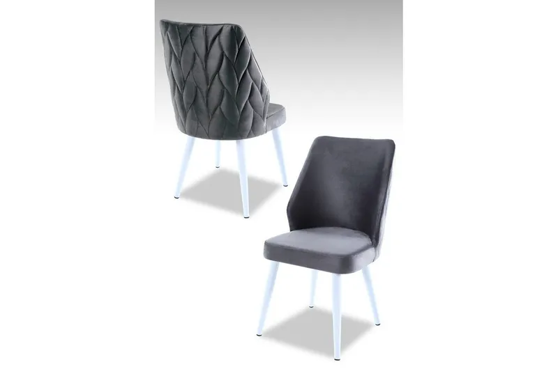 Spisestol Stifen Grå / Hvit, Grå / Hvit