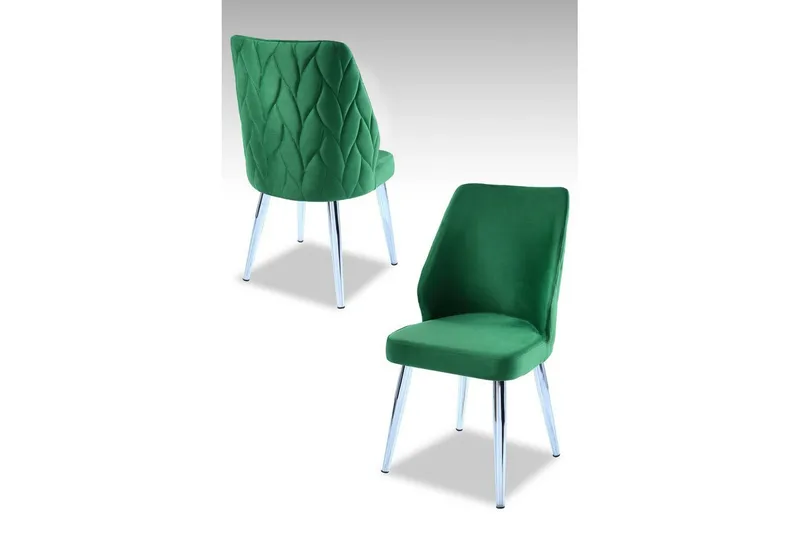 Spisestol Stifen Grønn / Krom, Grønn / Krom