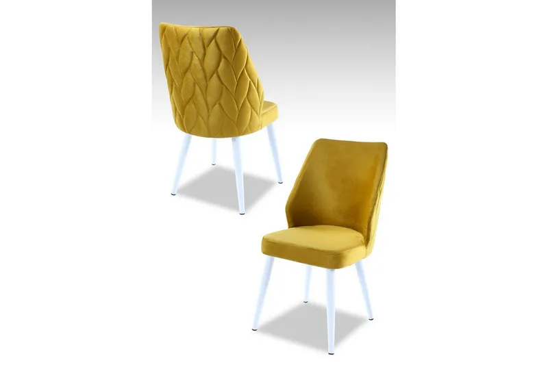 Spisestol Stifen Gul / Hvit, Gul / Hvit