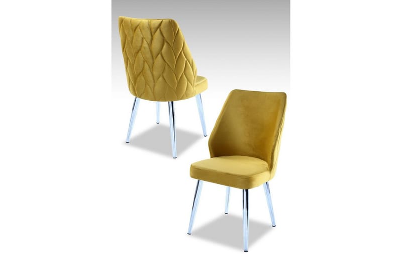 Spisestol Stifen Gul / Krom, Gul / Krom