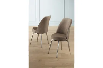 Spisestol Sugako Cappuccino / Krom - Cappuccino / Krom - Møbler - Stoler - Spisestuestoler & kjøkkenstoler