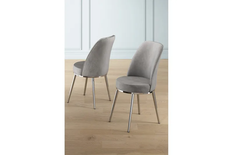 Spisestol Sugako Grå / Krom - Grå / Krom - Møbler - Stoler - Spisestuestoler & kjøkkenstoler