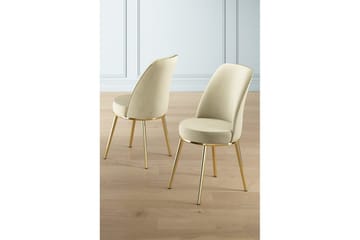 Spisestol Sugako Krem / Gull - Gull/Cremehvit - Møbler - Stoler - Spisestuestoler & kjøkkenstoler