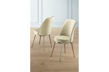 Spisestol Sugako Krem / Krom - Krem / Krom - Møbler - Stoler - Spisestuestoler & kjøkkenstoler