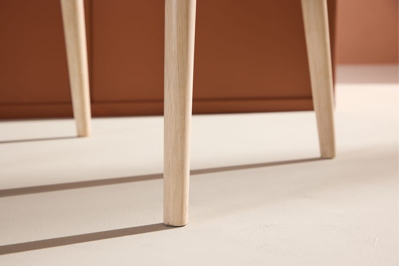 Spisestol uten armlener Peach Flora spisestol - Whitewash-ben / Beige stoff Hvitvasket - Møbler - Stoler - Spisestuestoler & kjøkkenstoler