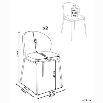Spisestol Vidette 2-pakning - Møbler - Stoler - Spisestuestoler & kjøkkenstoler
