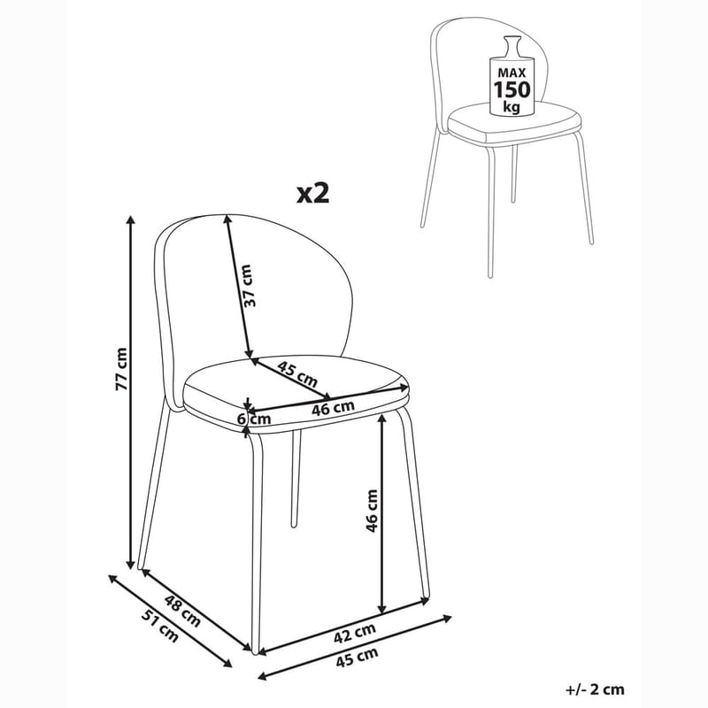 Spisestol Vidette 2-pakning - Møbler - Stoler - Spisestuestoler & kjøkkenstoler