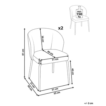 Spisestol Zana 2-pakning - Brun, Svart - Møbler - Stoler - Spisestuestoler & kjøkkenstoler