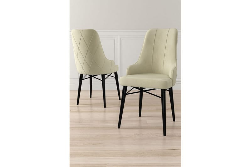 Spisestol Puntoz Krem / Svart - Krem / Svart - Møbler - Stoler - Spisestuestoler & kjøkkenstoler
