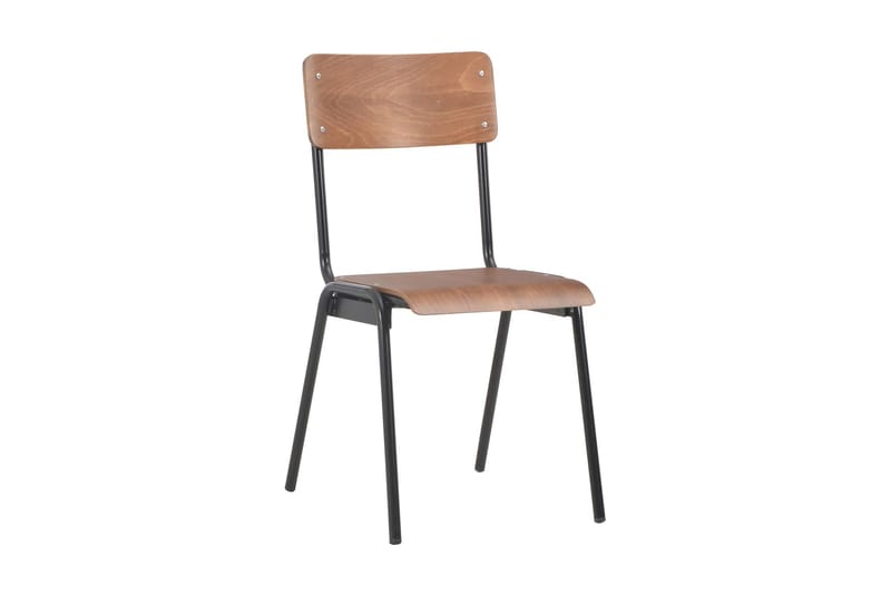 Spisestoler 4 stk brun solid kryssfinér stål - Brun - Spisestuestoler & kjøkkenstoler - Karmstol