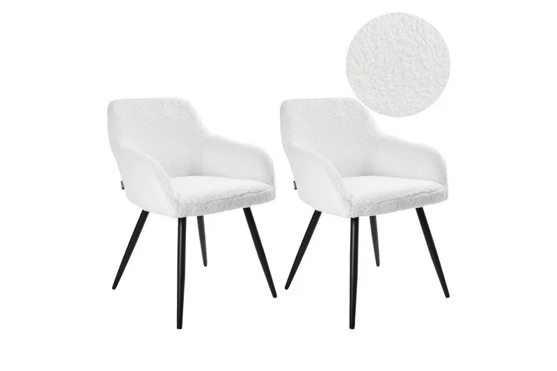 Spisestuestol Casmalia sett av 2 Hvit/Svart, Hvit/Svart