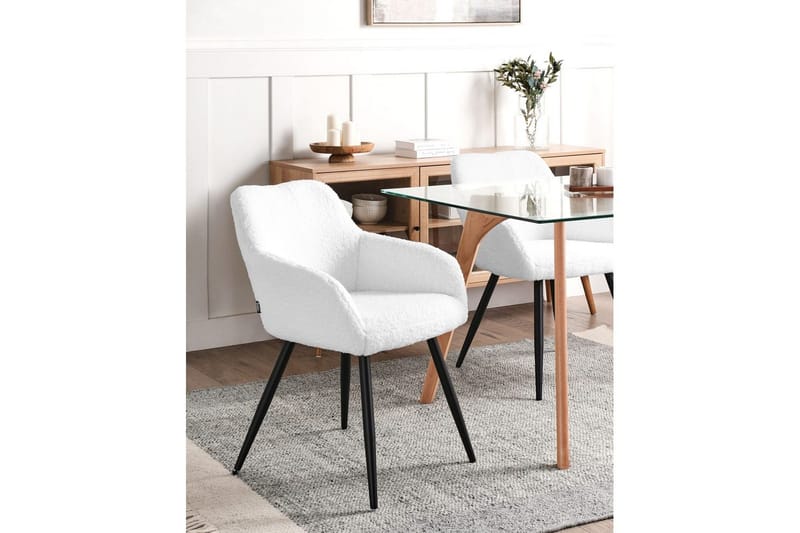 Spisestuestol Casmalia sett av 2 Hvit/Svart - Hvit/Svart - Møbler - Stoler - Spisestuestoler & kjøkkenstoler
