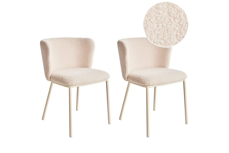 Spisestuestol Mina II sett med 2 Beige - Beige - Møbler - Stoler - Spisestuestoler & kjøkkenstoler
