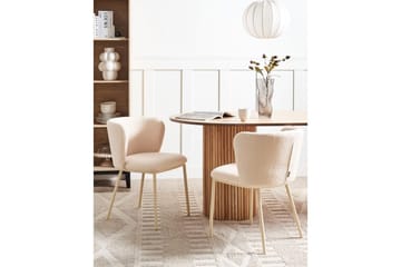 Spisestuestol Mina II sett med 2 Beige - Beige - Møbler - Stoler - Spisestuestoler & kjøkkenstoler