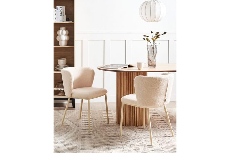 Spisestuestol Mina II sett med 2 Beige - Beige - Møbler - Stoler - Spisestuestoler & kjøkkenstoler