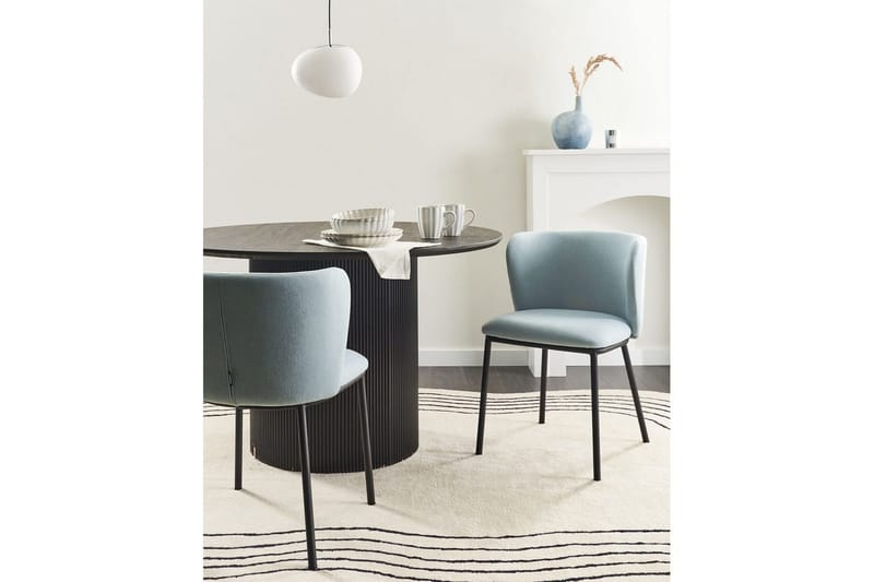 Spisestuestol Mina sett med 2 Blå/Svart - Blå/Svart - Møbler - Stoler - Spisestuestoler & kjøkkenstoler