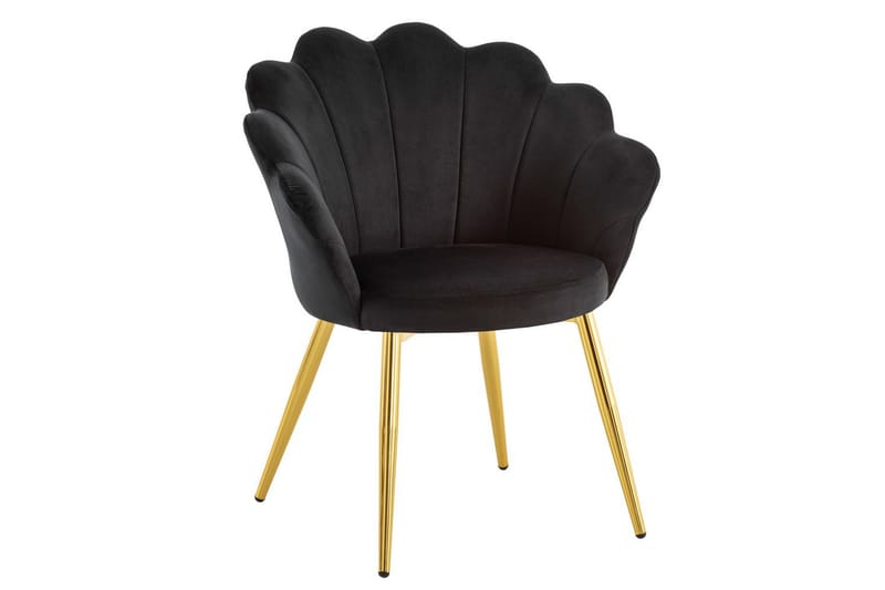 Spisestuestol Wohnling tulipanfløyel polstret, moderne loftstil Svart - Svart - Møbler - Bord - Spisegruppe