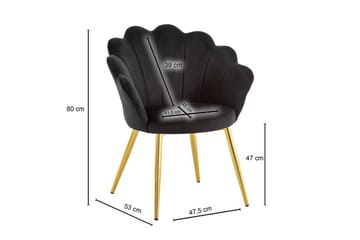 Spisestuestol Wohnling tulipanfløyel polstret, moderne loftstil Svart - Svart - Møbler - Bord - Spisegruppe