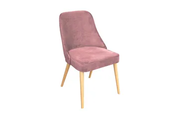 Aldbrough Spisestol i Fløyel med Trebein - Rosa - Møbler - Stoler - Spisestuestoler & kjøkkenstoler