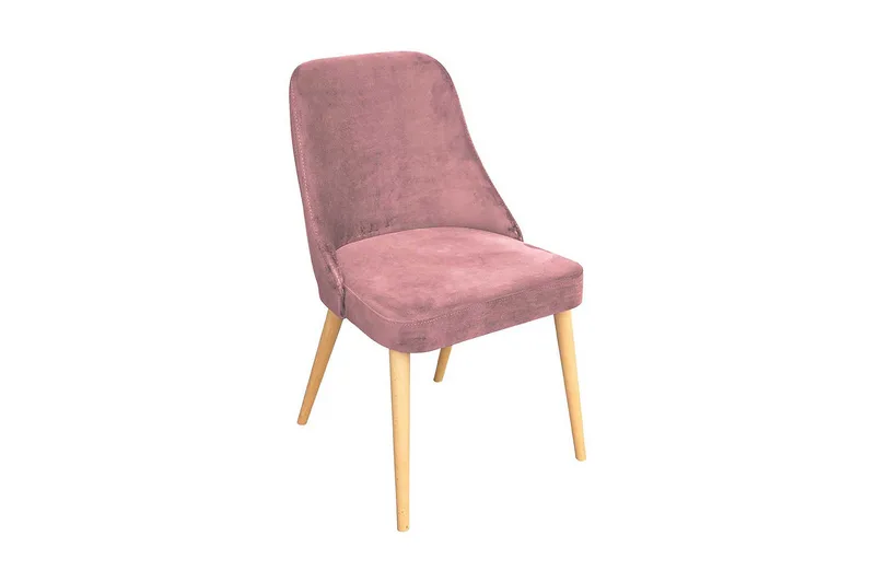 Aldbrough Spisestol i Fløyel med Trebein, Rosa