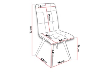 Aldbrough Spisestol i Fløyel med Treben - Grå - Møbler - Stoler - Spisestuestoler & kjøkkenstoler