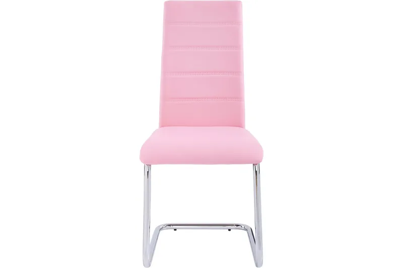 Aleia Spisestol Kunstlær 4-pk - Rosa/Krom - Møbler - Stoler - Spisestuestoler & kjøkkenstoler