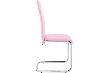 Aleia Spisestol Kunstlær 4-pk - Rosa/Krom - Møbler - Stoler - Spisestuestoler & kjøkkenstoler