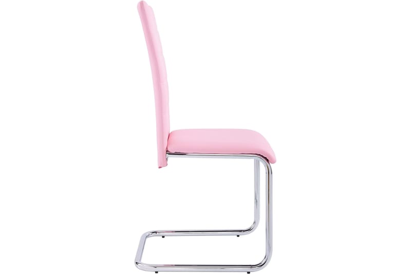 Aleia Spisestol Kunstlær 4-pk - Rosa/Krom - Møbler - Stoler - Spisestuestoler & kjøkkenstoler