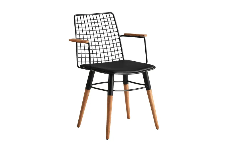 Amerbach Spisestol, Svart/Valnøtt