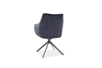 Azaila Karmstol Snurrbar - Fløyel/Svart - Møbler - Stoler - Spisestuestoler & kjøkkenstoler