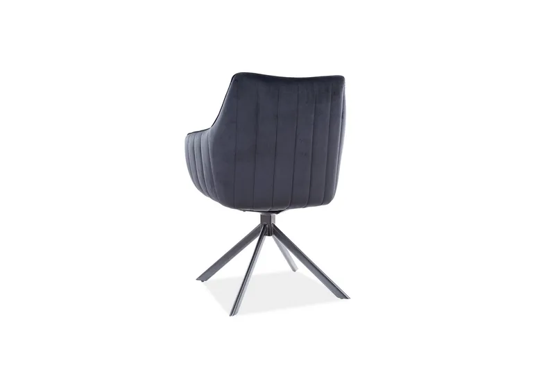 Azaila Karmstol Snurrbar - Fløyel/Svart - Møbler - Stoler - Spisestuestoler & kjøkkenstoler