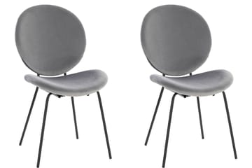 Bearvalley Spisestol - Fløyel/Grå/Svart - Møbler - Stoler - Spisestuestoler & kjøkkenstoler