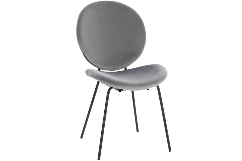 Bearvalley Spisestol - Fløyel/Grå/Svart - Møbler - Stoler - Spisestuestoler & kjøkkenstoler