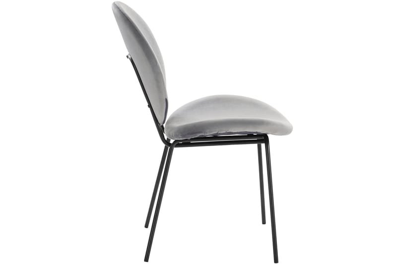 Bearvalley Spisestol - Fløyel/Grå/Svart - Møbler - Stoler - Spisestuestoler & kjøkkenstoler