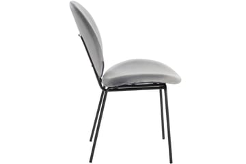 Bearvalley Spisestol - Fløyel/Grå/Svart - Møbler - Stoler - Spisestuestoler & kjøkkenstoler