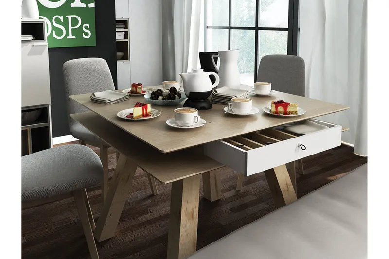 BENT Skammel Beige - VOX - Møbler - Stoler - Spisestuestoler & kjøkkenstoler