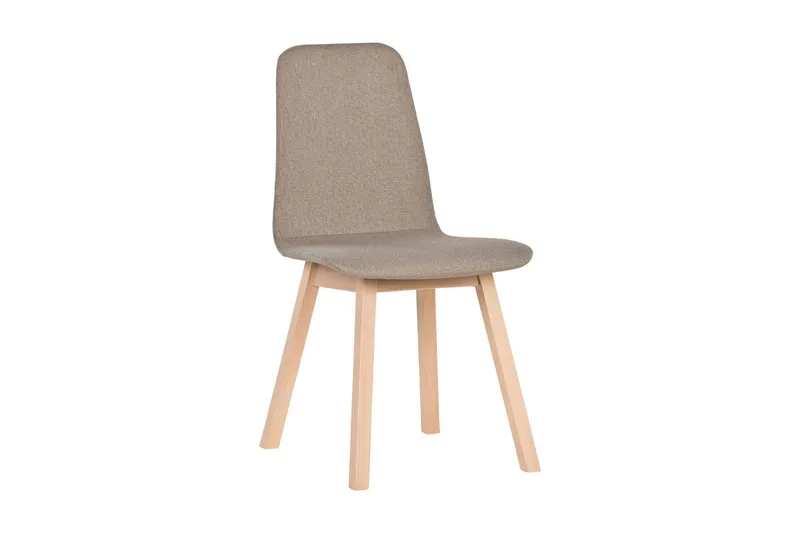 Bent Spisestol i Stoff med Trebein, Beige
