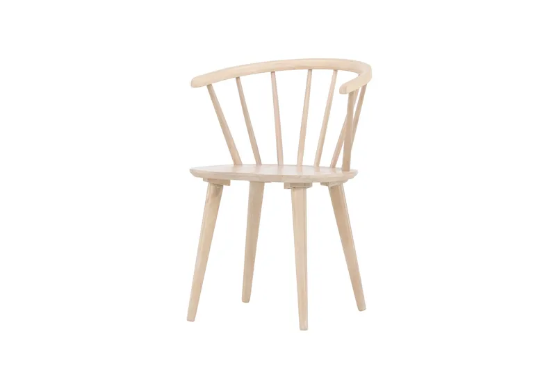 Bobby Lenestol med Armlener, Hvitlasert / Gummitre