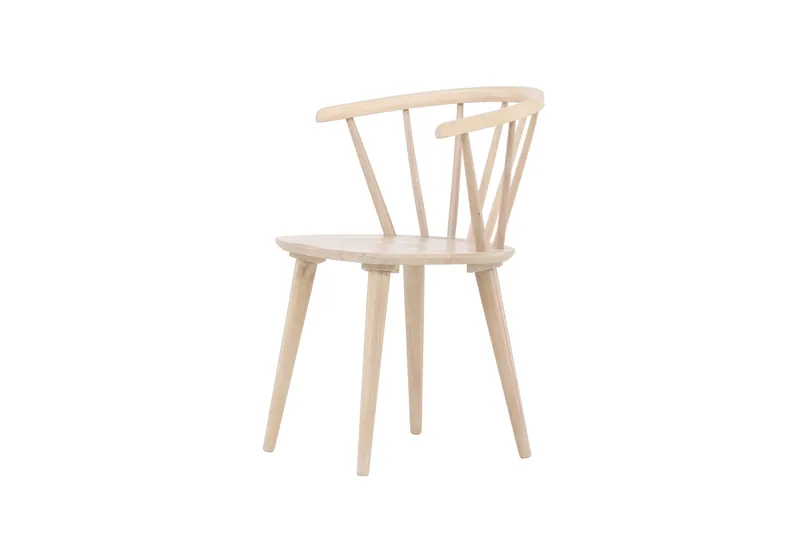 Bobby Lenestol med Armlener - Hvitlasert / Gummitre - Møbler - Stoler - Spisestuestoler & kjøkkenstoler