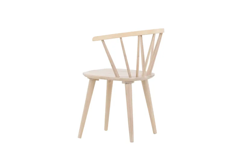 Bobby Lenestol med Armlener - Hvitlasert / Gummitre - Møbler - Stoler - Spisestuestoler & kjøkkenstoler