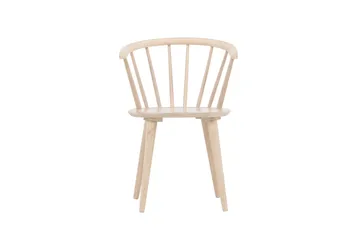 Bobby Lenestol med Armlener - Hvitlasert / Gummitre - Møbler - Stoler - Spisestuestoler & kjøkkenstoler