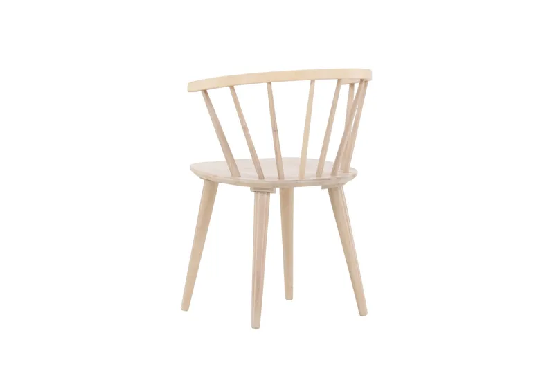 Bobby Lenestol med Armlener - Hvitlasert / Gummitre - Møbler - Stoler - Spisestuestoler & kjøkkenstoler